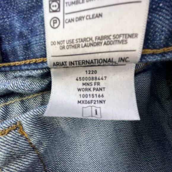 Ariat FR M5 Slim Straight Jeans Mens 30x30 (Fit 30x29) Blue Medium Wash Denim - Picture 12 of 16